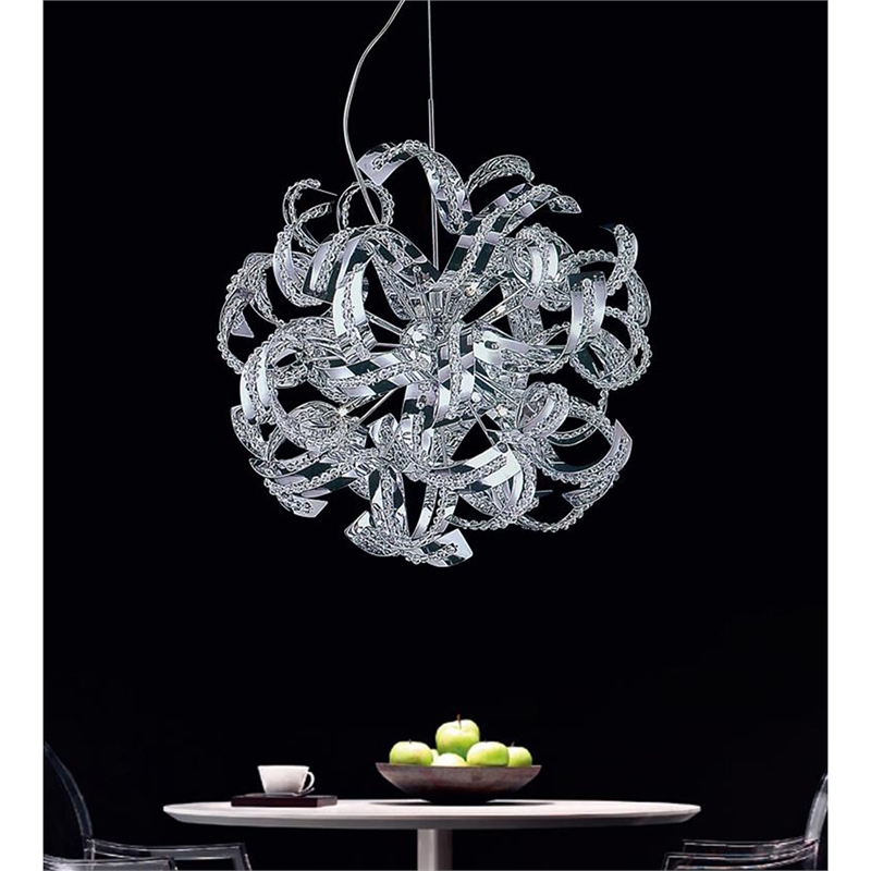 CWI Lighting Swivel 14 Light Contemporary Metal Chandelier in Chrome