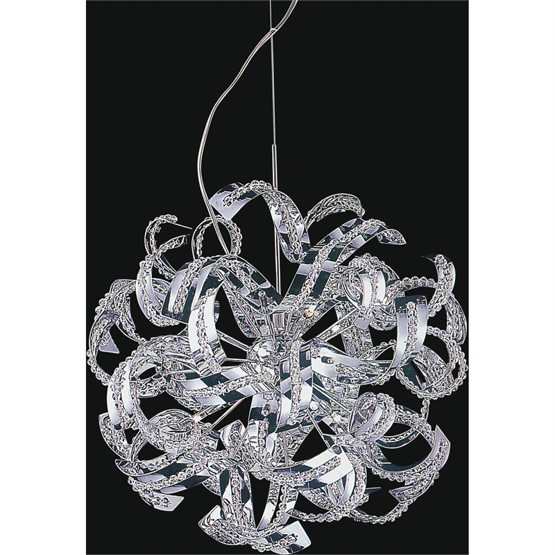 CWI Lighting Swivel 14 Light Contemporary Metal Chandelier in Chrome
