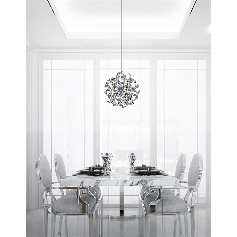 CWI Lighting Swivel 14 Light Contemporary Metal Chandelier in Chrome