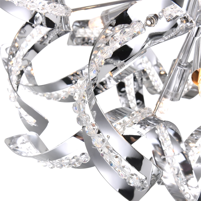 CWI Lighting Swivel 18 Light Contemporary Metal Chandelier in Chrome