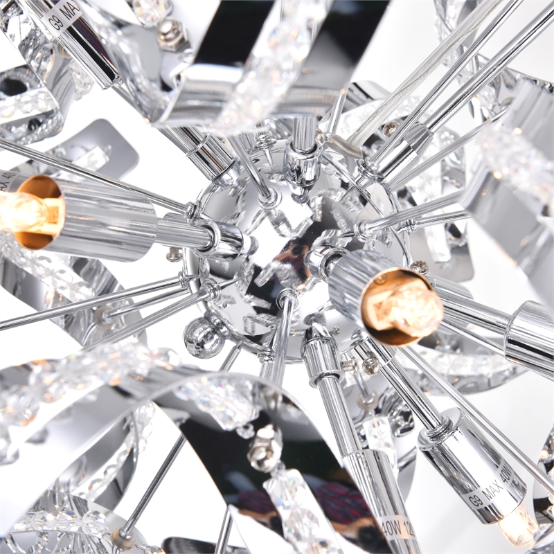 CWI Lighting Swivel 18 Light Contemporary Metal Chandelier in Chrome