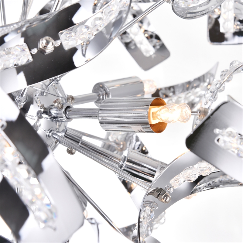CWI Lighting Swivel 18 Light Contemporary Metal Chandelier in Chrome