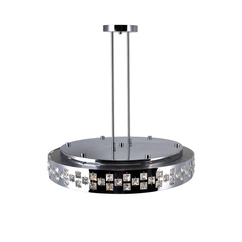 CWI Lighting Cinderella 10 Light Down Transitional Metal Chandelier in Chrome
