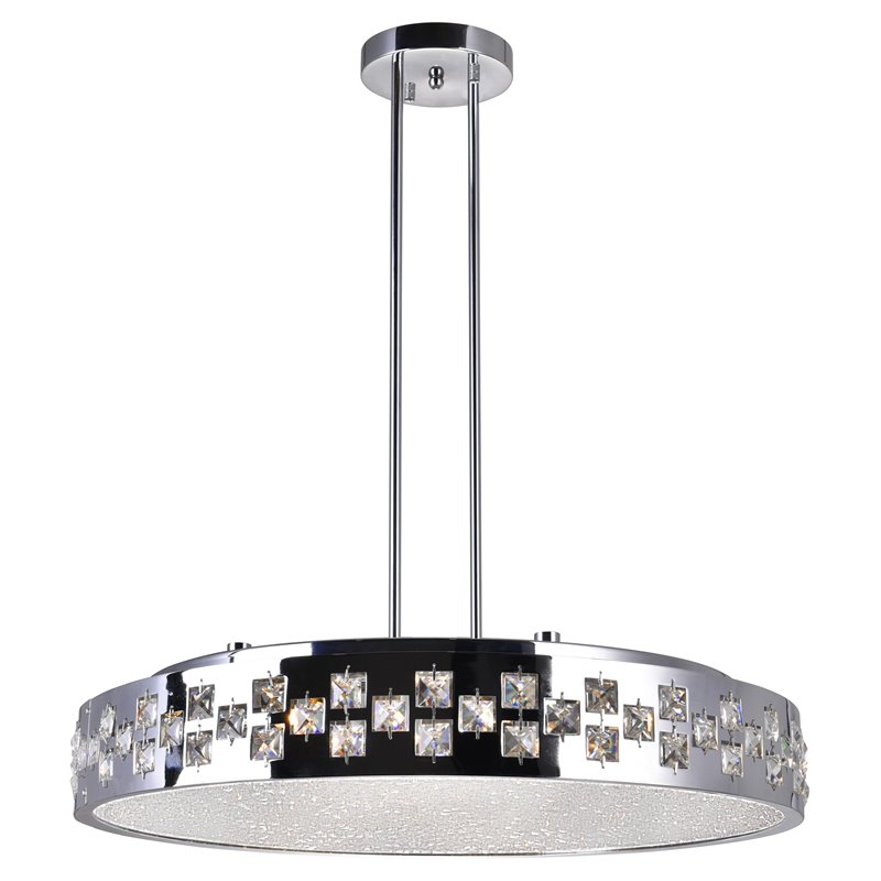 CWI Lighting Cinderella 10 Light Down Transitional Metal Chandelier in Chrome