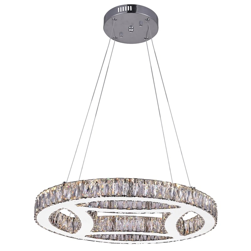CWI Lighting Beyond Transitional Metal LED Chandelier in Chrome