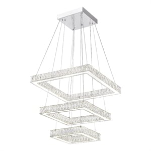 CWI Lighting Florence 2Transitional Metal LED Chandelier in Chrome