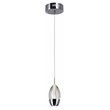 CWI Lighting Perrier 1 Light Down Contemporary Metal Mini Pendant in Chrome