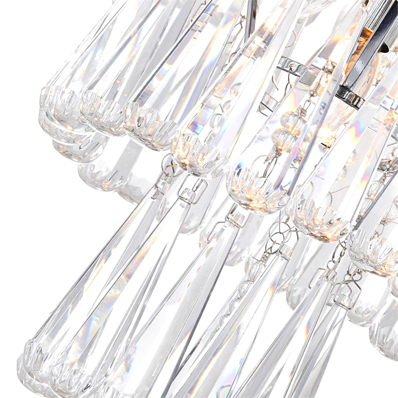CWI Lighting Vast 3 Light Transitional Metal Chandelier in Chrome