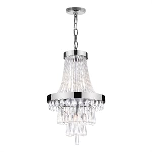CWI Lighting Vast 3 Light Transitional Metal Chandelier in Chrome