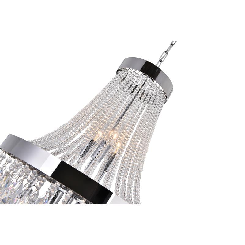 CWI Lighting Vast 6 Light Transitional Metal Chandelier in Chrome