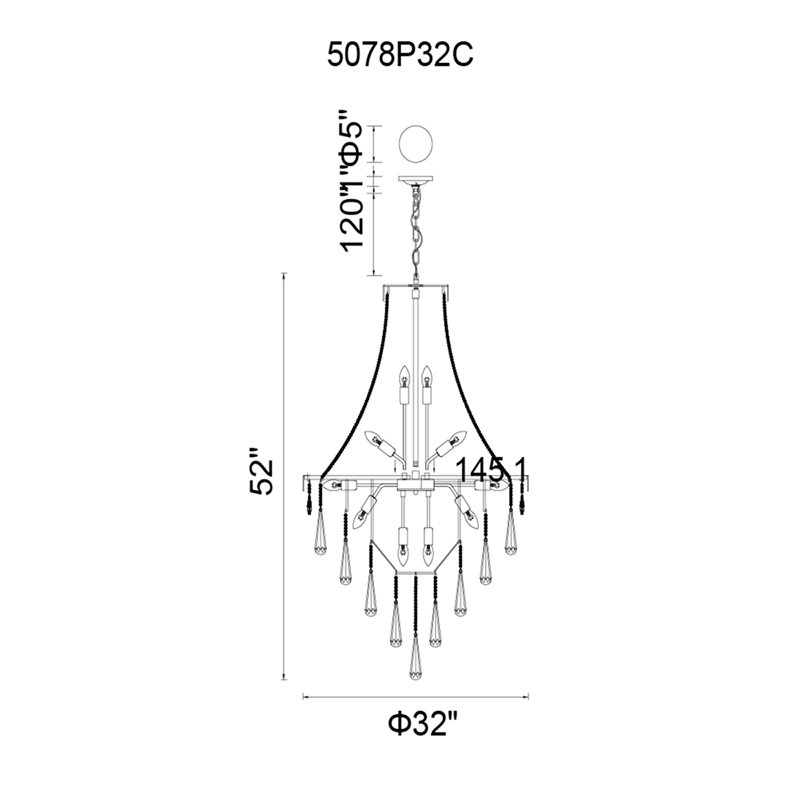 CWI Lighting Vast17 Light Down Metal Chandelier with Dimmer in Chrome