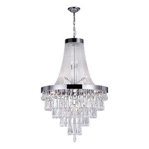 CWI Lighting Vast17 Light Down Metal Chandelier with Dimmer in Chrome