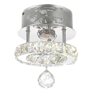 CWI Lighting Ring Transitional Metal LED Flush Mount in Chrome