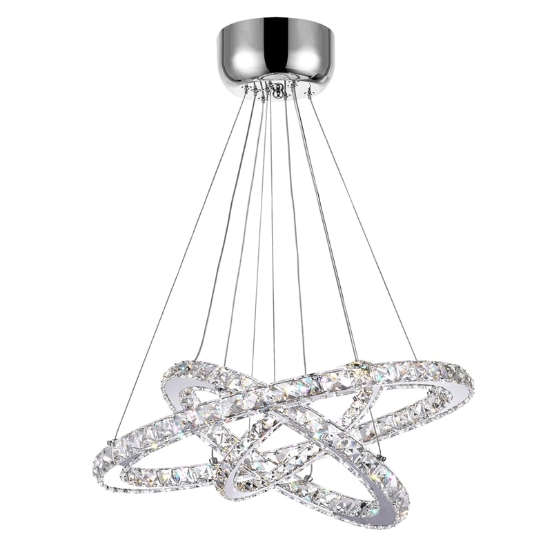 CWI Lighting RingTransitional Metal LED Chandelier in Chrome