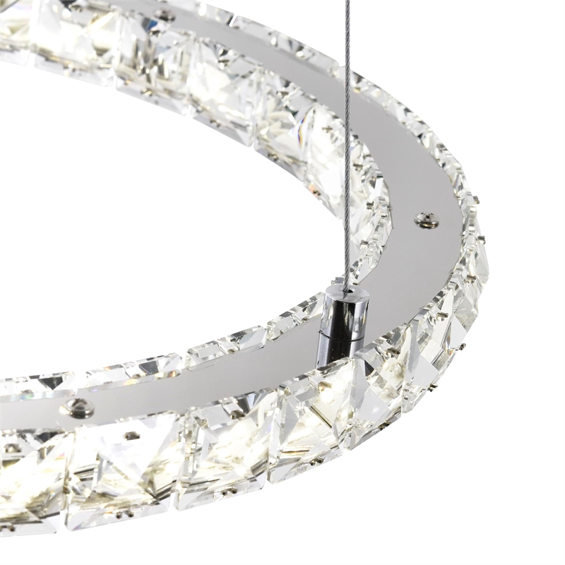 CWI Lighting RingTransitional Metal LED Chandelier in Chrome