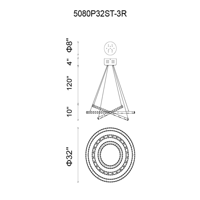 CWI Lighting RingTransitional Metal LED Chandelier in Chrome