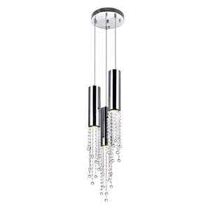 CWI Lighting Extended 3 Light Down Transitional Metal Mini Pendant in Chrome