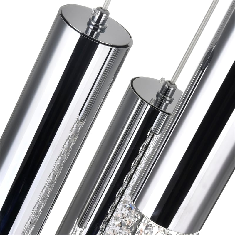 CWI Lighting Extended 9 Light Transitional Metal Pendant in Chrome