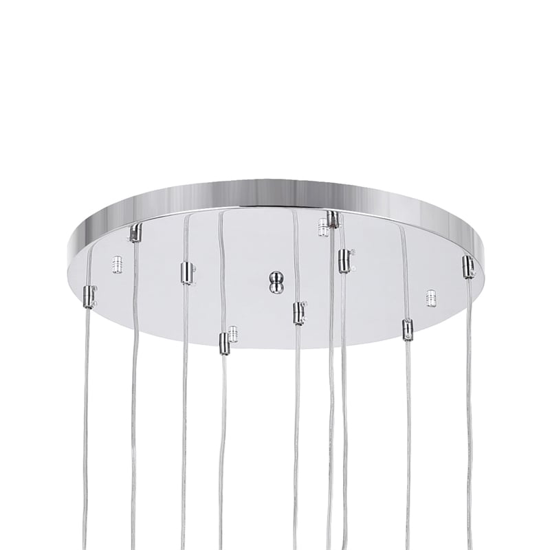 CWI Lighting Extended 9 Light Transitional Metal Pendant in Chrome