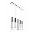 CWI Lighting Extended 5 Light Transitional Metal Pendant in Chrome