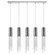 CWI Lighting Extended 5 Light Transitional Metal Pendant in Chrome