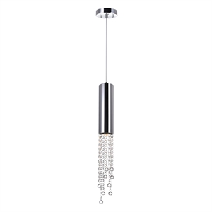 CWI Lighting Extended 1 Light Down Transitional Metal Mini Pendant in Chrome