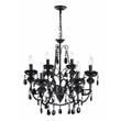 CWI Lighting Keen 6 Light Up Contemporary Metal Chandelier in Black