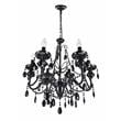 CWI Lighting Keen 6 Light Up Contemporary Metal Chandelier in Black