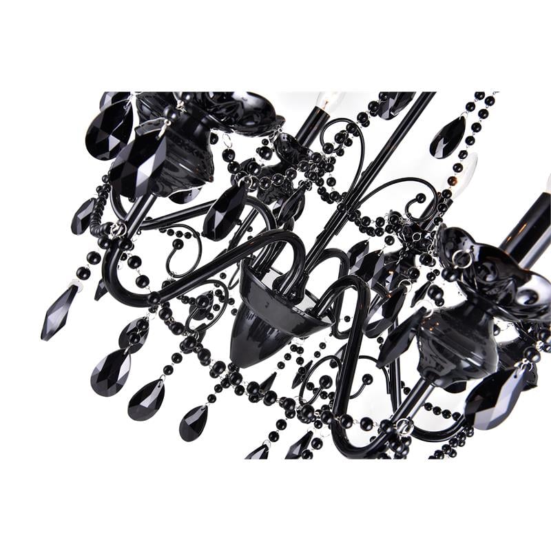 CWI Lighting Keen 6 Light Up Contemporary Metal Chandelier in Black
