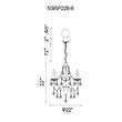 CWI Lighting Keen 6 Light Up Contemporary Metal Chandelier in Black