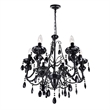 CWI Lighting Keen 6 Light Up Contemporary Metal Chandelier in Black