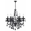 CWI Lighting Keen 6 Light Up Contemporary Metal Chandelier in Black