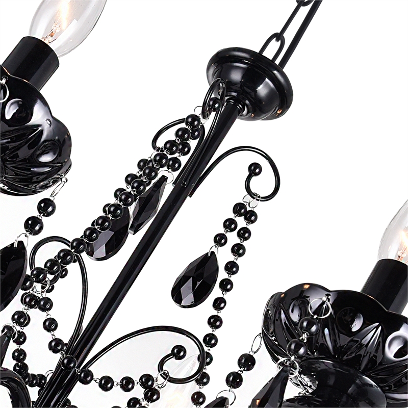 CWI Lighting Keen9 Light Up Contemporary Metal Chandelier in Black