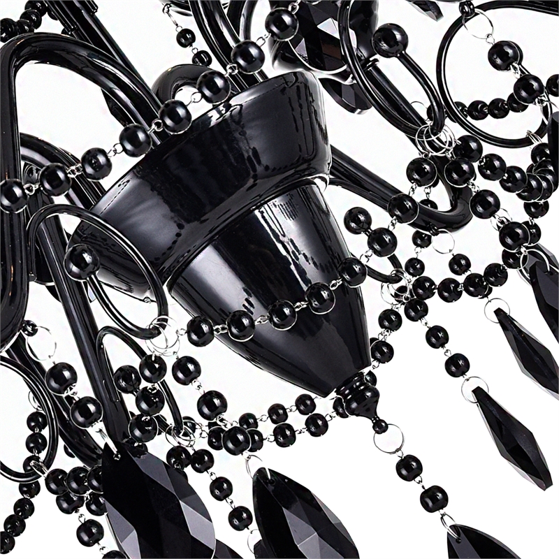 CWI Lighting Keen9 Light Up Contemporary Metal Chandelier in Black