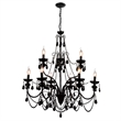 CWI Lighting Keen9 Light Up Contemporary Metal Chandelier in Black