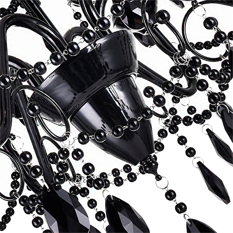 CWI Lighting Keen9 Light Up Contemporary Metal Chandelier in Black