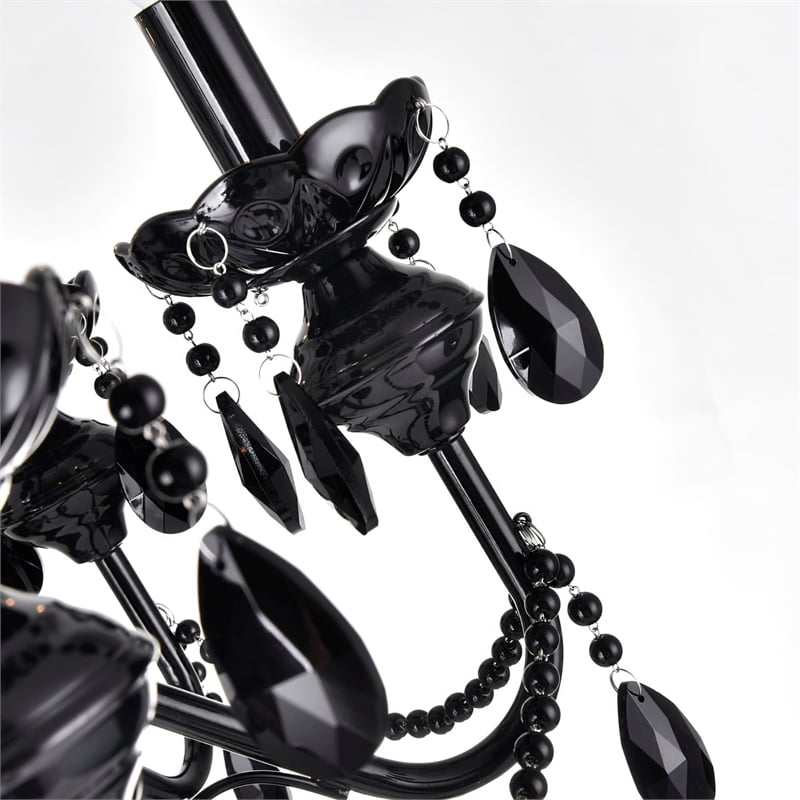 CWI Lighting Keen9 Light Up Contemporary Metal Chandelier in Black