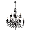 CWI Lighting Keen9 Light Up Contemporary Metal Chandelier in Black