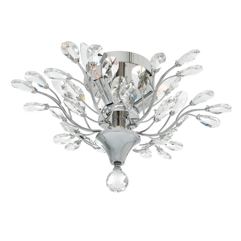 CWI Lighting Ivy 3 Light Drum Shade Metal Flush Mount in Chrome