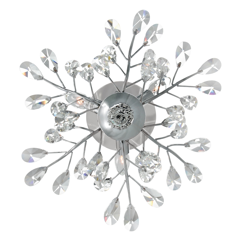 CWI Lighting Ivy 3 Light Drum Shade Metal Flush Mount in Chrome
