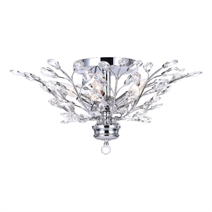 CWI Lighting Ivy 3 Light Drum Shade Metal Flush Mount in Chrome