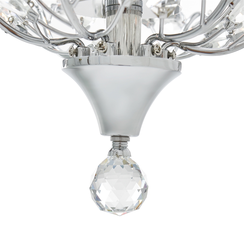 CWI Lighting Ivy 3 Light Drum Shade Metal Flush Mount in Chrome