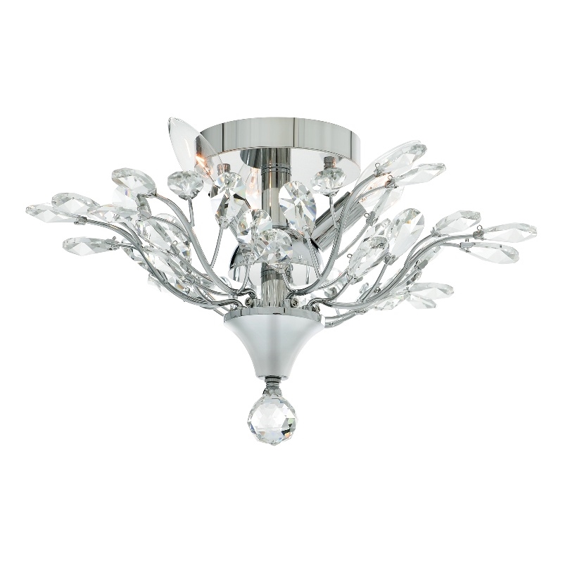 CWI Lighting Ivy 3 Light Drum Shade Metal Flush Mount in Chrome