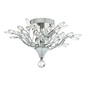 CWI Lighting Ivy 3 Light Drum Shade Metal Flush Mount in Chrome