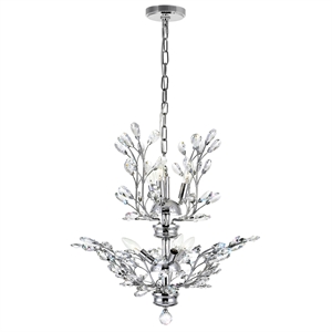CWI Lighting Ivy 6 Light Transitional Metal Chandelier in Chrome