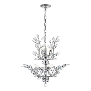 CWI Lighting Ivy 6 Light Transitional Metal Chandelier in Chrome