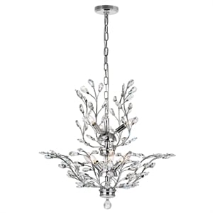 CWI Lighting Ivy 9 Light Transitional Metal Chandelier in Chrome