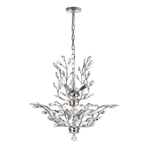 CWI Lighting Ivy 9 Light Transitional Metal Chandelier in Chrome