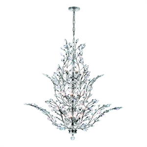 CWI Lighting Ivy 18 Light Transitional Metal Chandelier in Chrome