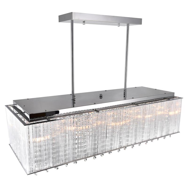 CWI Lighting Spring Morning10 Light Drum Shade Metal Chandelier in Chrome